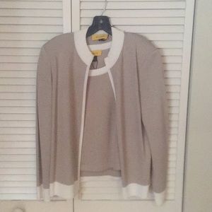 St. John camisole and matching zip up sweater